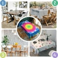 thumbnail image 4 of Colorful Tie Dye Lotus Pattern Rectangle Tablecloth 60"x84",Waterproof Polyester Rectangle Table Cloth, Wipeable Spillproof Polyester Tablecloth for Dining, Camping, Indoor and Outdoor, 4 of 5