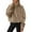 #001 Brown, variant on BRDFRL Womens Quarter Zip Pullover Sweaters Fuzzy Fleece Sweatshirt Faux Shearling Warm Zip Up Hoodies Outwear with Pockets Dark Green M