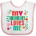 thumbnail image 3 of Inktastic My Godmother Loves Me Girls Girls Baby Bib, 3 of 4