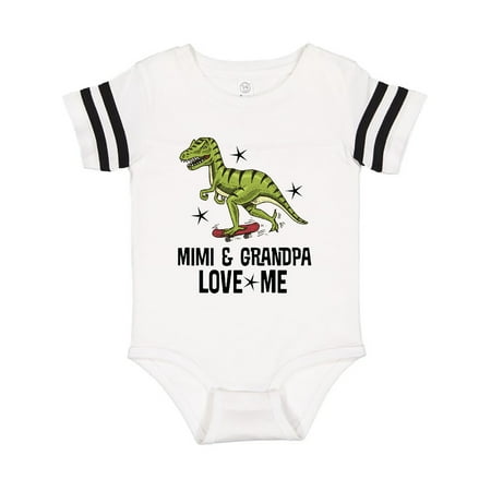 

Inktastic Mimi and Grandpa Love Me Dinosaur Grandson Gift Baby Boy Bodysuit