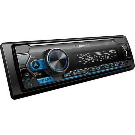 Pioneer Car Stereo In-Dash Unit, Single-DIN, Shallow-Chassis, LCD with Smart Sync, MVH-S322BT