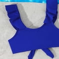 thumbnail image 6 of HCNTES Girls Swimsuit Color Block Girls Bathing Suit Twist Tankini Set Two Piece Girl Swimwear Bikini Set(Blue,6-7 Years), 6 of 8