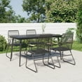 thumbnail image 1 of vidaXL 5 Piece Garden Dining Set Black PVC Rattan, 1 of 5