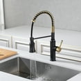 thumbnail image 4 of SUMERAIN Kitchen Faucet with Pull Down Sprayer Single Hole Spring Faucet for Kitchen Sink with 3-Function Sprayer, Black and Gold, 4 of 11