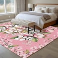 thumbnail image 4 of Large Area Rugs for Living Room Bedroom, Pink Orchid Flowers 5'x8' Rug Washable Carpet Runner Indoor Outdoor, Vintage Floral Leaves Plants Spring Non Slip Floor Mats Rug for Kitchen, Bathroom, 4 of 8