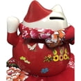 thumbnail image 3 of Tgfer New 7' Large Ceramic Maneki Neko Lucky Cat Coin Bank Style Gold Ingot, 3 of 5