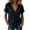 Black, variant on Ziynglg Tops for Women V Neck Short Sleeve Blouses Summer Loose Casual Tops Solid Color T-Shirts Vacation Lounge Tops
