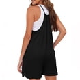 thumbnail image 5 of Jumpsuits for Women Casual Summer Rompers Sleeveless Loose Spaghetti Strap Shorts Overalls Jumpers with Pockets Black S, 5 of 9