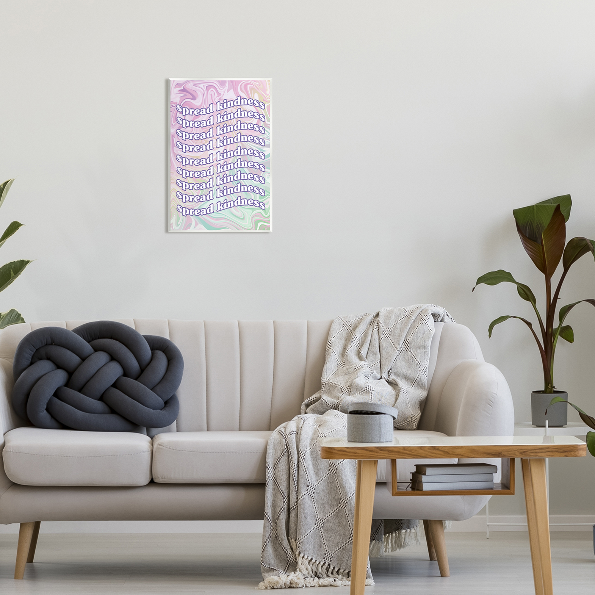 Stupell Industries Spread Kindness Pastel Pattern Inspirational Painting Unframed Art Print Wall Art