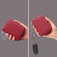 thumbnail image 5 of Rawiri Tarjetero para tarjetas de crédito para hombre y mujer, llavero con protección RFID, estuche con cremallera, color rojo oscuro, compacto, clásico, 5 of 5