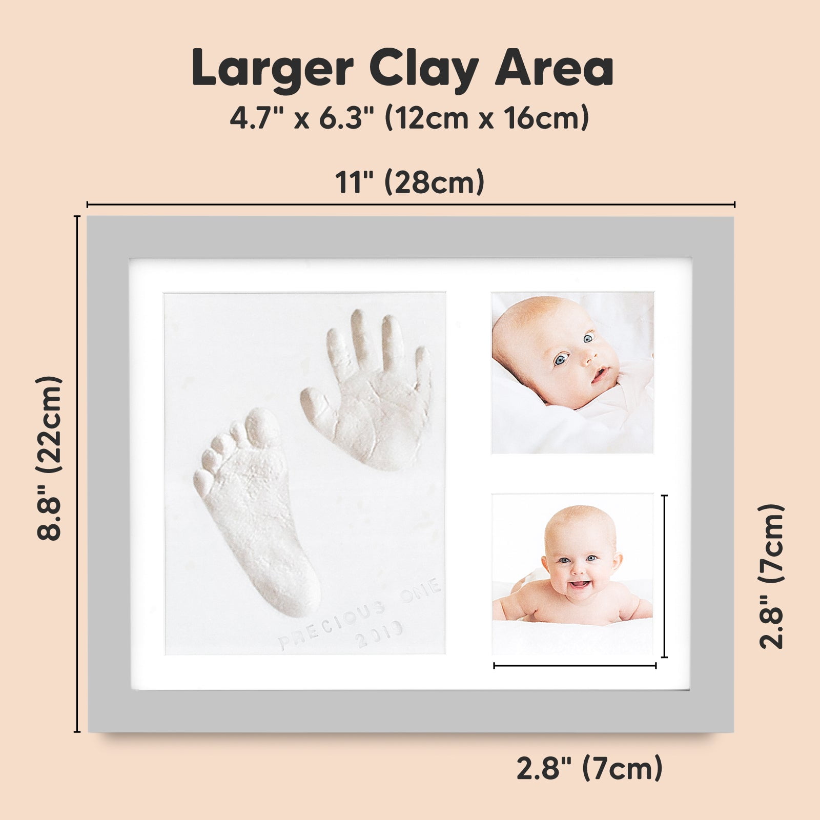 KeaBabies Solo Baby Hand and Footprint Kit, 11x8” Newborn Baby Keepsake  Handprint Kit - Walmart.com