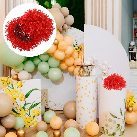 Toyvian Faux Topiaries for Outdoors Artificial Topiary Plant Ball Red Plastic 1Pack