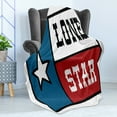 thumbnail image 4 of Texas Star Soft Flannel Fleece Throw Blanket, Lone Star Flag United States of America Themed Patriotic Design, Cozy Plush for Indoor and Outdoor Use, 50" x 70", Cobalt Blue Ruby White, by Ambesonne, 4 of 5