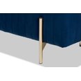 thumbnail image 6 of Baxton Studio Helaine Fabric Bench Ottoman, 17-11/16"H x 35-3/8"W x 15-11/16"D, Navy Blue/Gold, 6 of 7