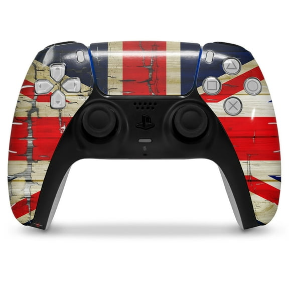 WraptorSkinz Skin Wrap compatible with the Sony PS5 DualSense Controller Painted Faded and Cracked Union Jack British Flag (CONTROLLER NOT INCLUDED)