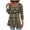 Brown, variant on Dasayo Babydoll Women's Tops V-Neck Brown 3/4 Sleeve Tops Tunic Graphic Vintage Pleated Clothing Women's T-Shirts L