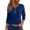 Navy, variant on Wutalume Womens Tops with 3/4 Sleeve, Button-Up V-Neck Solid Color T-Shirt for Layering, Everyday Wear, Minimal Style, and Breathable Material,Army Green L