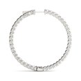 thumbnail image 2 of 14k White Gold Diamond Hoop Earrings Shared Prong Setting (2 cttw), 2 of 4