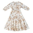 thumbnail image 2 of EnJoCho Girls Floral Dress Spring Summer Long Sleeve Waist Dress Children Cute Comfortable Long Dress Casual Dress, 2 of 9