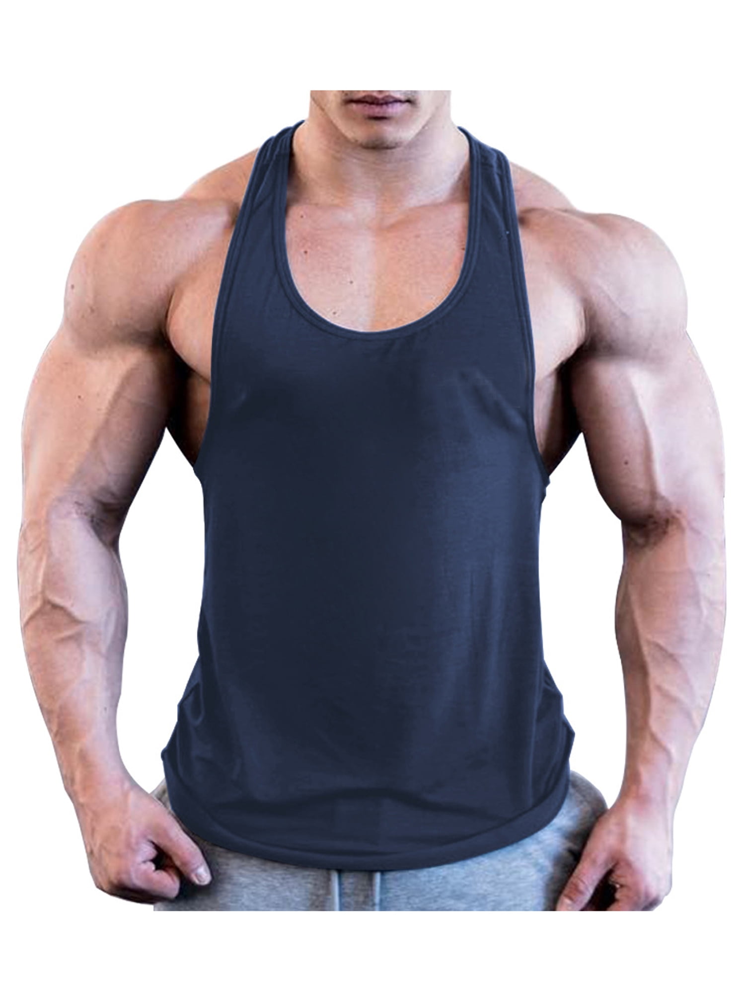 Dewadbow Men Gym Vest Bodybuilding Tank Top Muscle Clothing Short Tanks ...