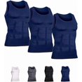 thumbnail image 1 of Mens Slimming Body Shaper Vest Compression Tank Tops Shirts Workout Abs Abdomen Undershirts 3pcs, 1 of 5