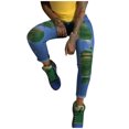 thumbnail image 2 of haxmnou women high waist straight jeans pant holes denim jeans ripped casual jeans green l, 2 of 9