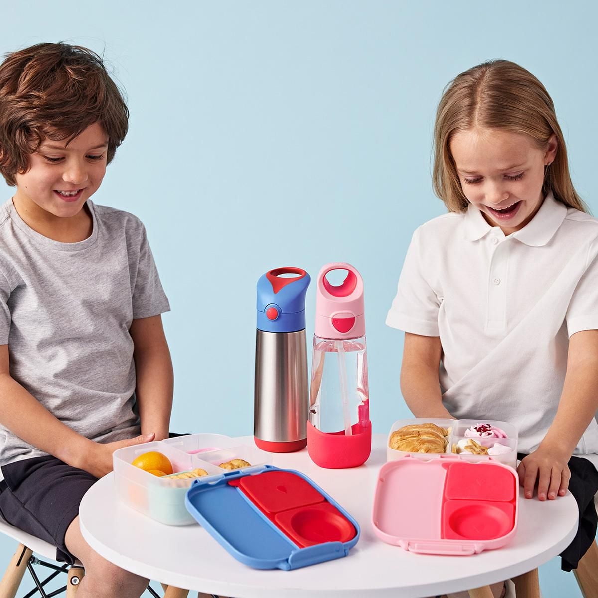 b.box - 20oz Tritan Straw Bottle: Large, Modern Water Bottle with Flip Straw for Kids. Spill Proof, BPA Free. Great for School