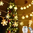 thumbnail image 1 of pilas de Navidad, 5M 50LED con control remoto Luces de cadena impermeables para interiores / exteriores para sala de fiestas Balcón Decoración de bricolaje (blanco cálido), 1 of 1