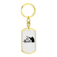 thumbnail image 4 of Hunter Man Stainless Steel or 18k Gold Premium Swivel Dog Tag Keychain, 4 of 8