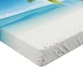 thumbnail image 2 of Landscape Fitted Sheet, Caribbean Maldives Beach Island Sea Ocean Palm Trees Art Print, Decorative Soft Bedding All-round Elastic Pocket, King Size, Sky Blue Green and White, by Ambesonne, 2 of 3