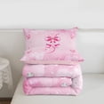 thumbnail image 5 of Erosebridal Pink Bowknot Full Size Comforter Sets For Girls,Pink Butterfly Letter J Initial Bedding Sets,Pink Reversible,3-Piece, 5 of 7