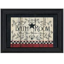 Bathroom by Linda Spivey Printed Framed Wall Art Wood Multi-Color