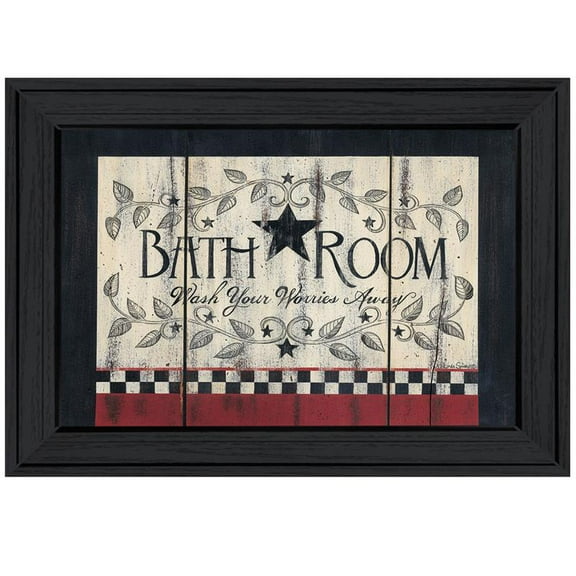 Bathroom by Linda Spivey Printed Framed Wall Art Wood Multi-Color