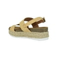 thumbnail image 3 of Soda Women Wedge Sandals Open Toe Ankle Strap Flatform Espadrilles Trim Platform Footbed Kazoo-S Beige Nude Skin 6, 3 of 3
