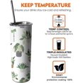 thumbnail image 2 of Mhrevyi Plant Print Skinny Tumbler With Lid and Straw - 20 oz Insulated Stainless Steel pot plant Travel Cup - Double Wall Coffee Mug - Birthday Gifts for Mom, Sister, Friends, Women, 2 of 5