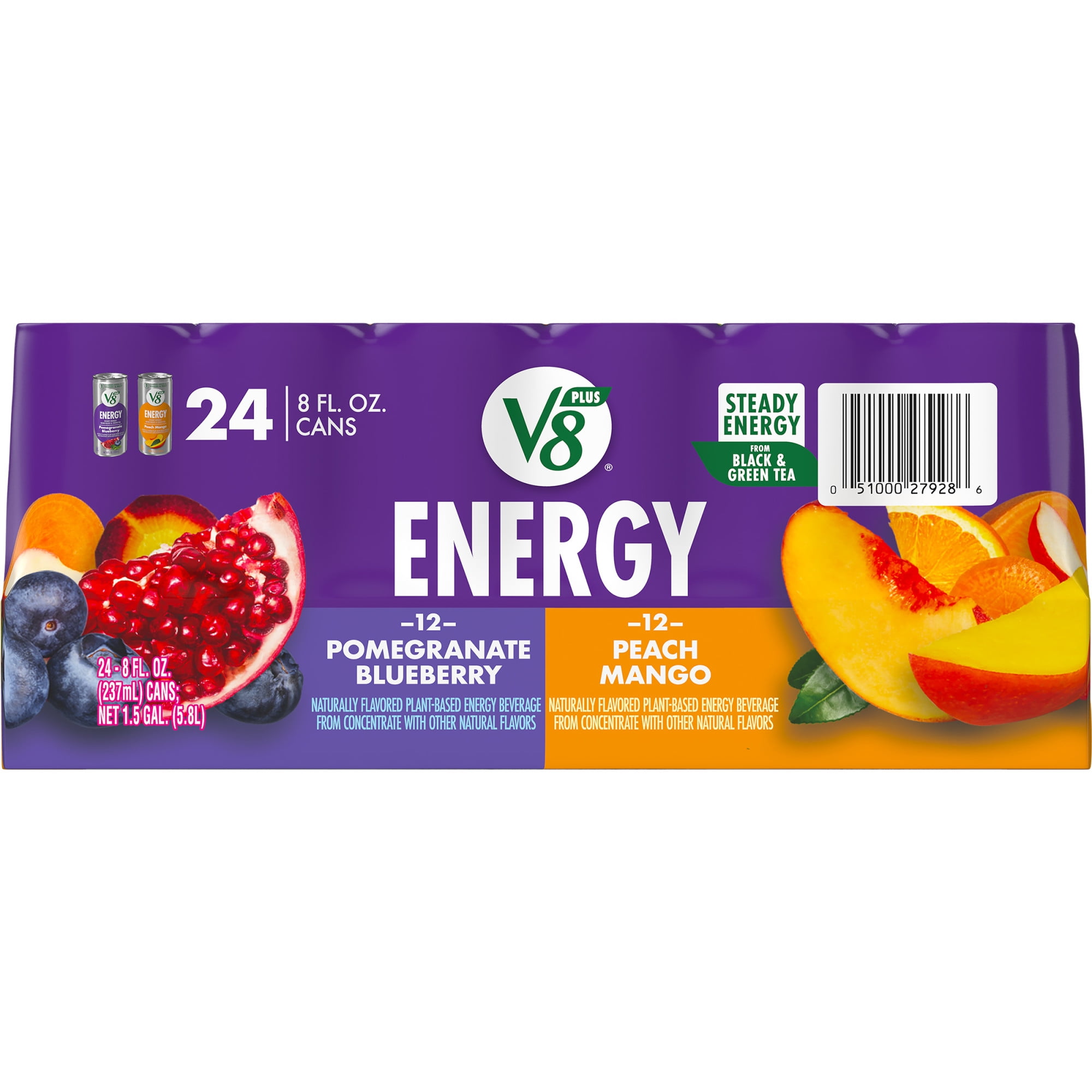 V8 Pomegranate Blueberry Peach Mango Energy Drink, 8 fl oz, 24 Pk