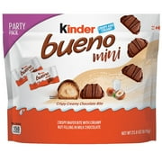 Kinder Bueno Mini, 125 CM31Count Party Pack, Milk Chocolate and Hazelnut Cream, Valentine's Day Gift, Individually Wrapped Chocolate Bars, 23.8 oz