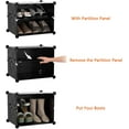 thumbnail image 2 of Inadays Shoe Rack Organizer 8 Tier Shoe Shelf Storage Cabinet Box with Doors Key Holder Portable Shoes Organizer 32 Pair Plastic Shoe Shelves Organizer for Closet Hallway Bedroom Entryway Black, 2 of 6