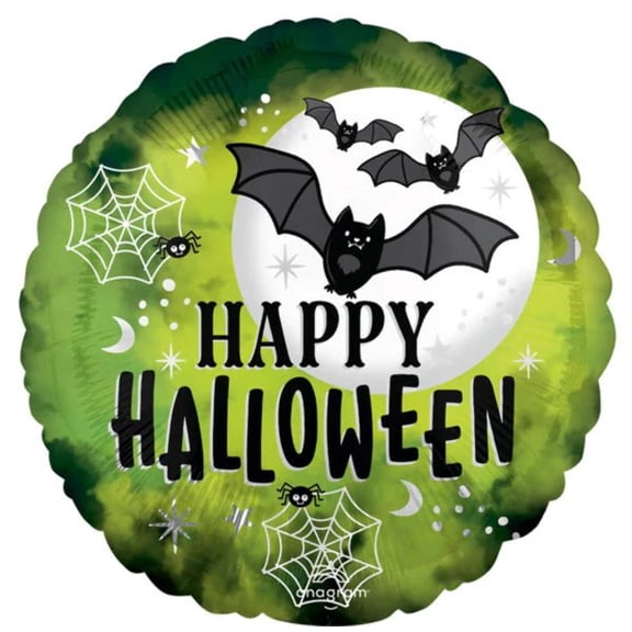 Happy Halloween Bats 17 Inch Foil Mylar Balloon [46699]