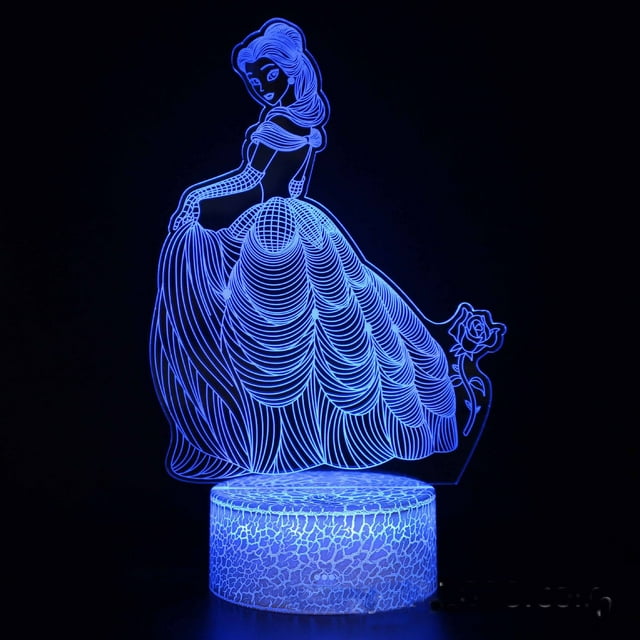 Lámpara decorativa Night Light Princess Bella Anime Illusion 3D
