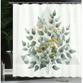 thumbnail image 3 of Ambesonne Eucalyptus Leaves Shower Curtain, Branch Triangle, 69"Wx70"L, Laurel Green White, 3 of 4