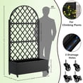 thumbnail image 5 of Round Metal Flower Box with Trellis, Raised Planter with 4 Wheels, Trellis and Privacy Screen for Climbers, Vegetables, Vines, Perfect for Patio., 5 of 8