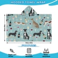 thumbnail image 2 of Dogs with Wine and Glasses Hooded Bath Towel，60"x35" for Ages 3 To 12 Kids, Quick Dry Lightweight Soft Microfiber Hood Beach Towel Cover Up for Kids, 2 of 7