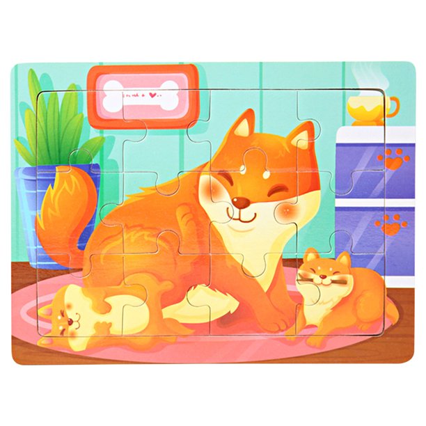 Kimloog Wooden Jigsaw Puzzles for Kids Preschool Educational Learning