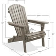 thumbnail image 2 of NALYL Folding Adirondack Chair, Cedar Wood Outdoor Fire Pit Lounge Chairs for Patio, Deck, Yard, Lawn and Garden Seating, Partially Pre-Assembled - Gray, 2 of 5