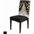 thumbnail image 6 of Chair Covers for Dining Room Set of 6,Watercolor White Christmas Tree Stretch Seat Protector Removable Washable Chairs Slipcovers for Kitchen Banquet Wedding Hotel,Gold Christmas Balls, 6 of 6