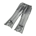 thumbnail image 1 of Odeerbi 2-14 Años Niñas Algodón Pantalones Acampanados Lechuga Recortar Bell Bottom Pantalones Casual Cintura Media Pajarita Deportes Pantalones Largos, 1 of 5