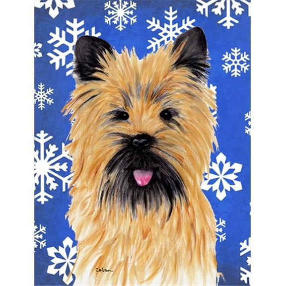 11 x 15 in. Cairn Terrier Winter Snowflakes Holiday Garden Size Flag