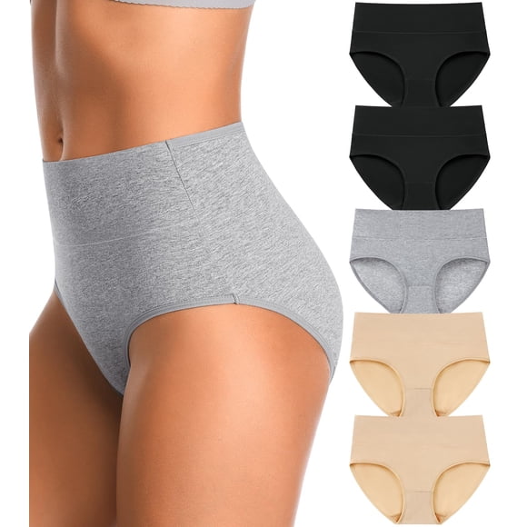 Calzoncillos IROCUE de algodón de cintura alta para mujer, cobertura total