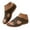 Coffee, variant on Women's Leather Slides Comfort Flat Sandals Arch Support Slip on Casual Walking Slippers